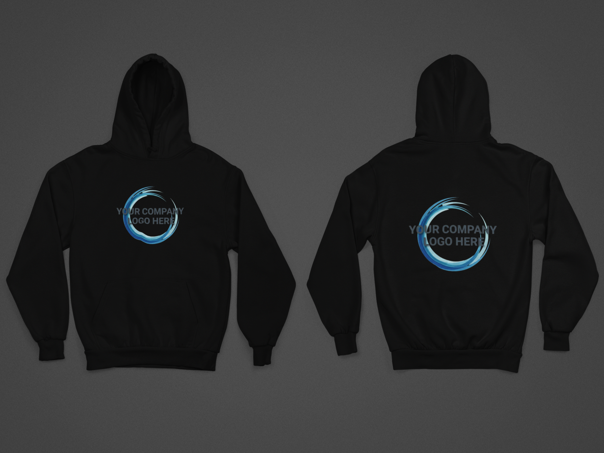 Company Logo Hoodie (Front center + Large Back )